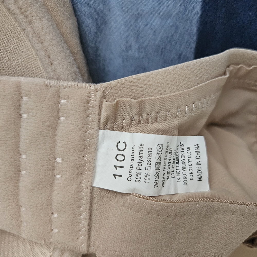 Tan Quilted Fabric with Care Label